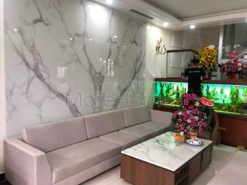 Công trình sản phẩm thi công nội thất phòng khách hiện đại đẹp tại nhà lô phố sở dầu hải phòng