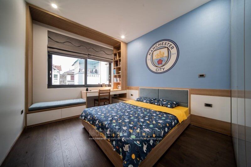 Thi công nội thất phòng ngủ trẻ em con trai đẹp chất lượng cho biệt thự 4 tầng tại Nghệ An