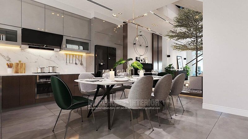 Mẫu thiết kế hệ tủ bếp biệt thự cao cấp mang đến sự tiện nghi cho không gian sống gia chủ với những tích hợp thông minh.